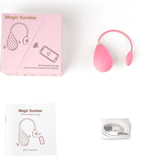 Magic Motion Magic Sundae App Controlled Love Egg Vibrator Egg cu Telecomandă 3.4cm Roz