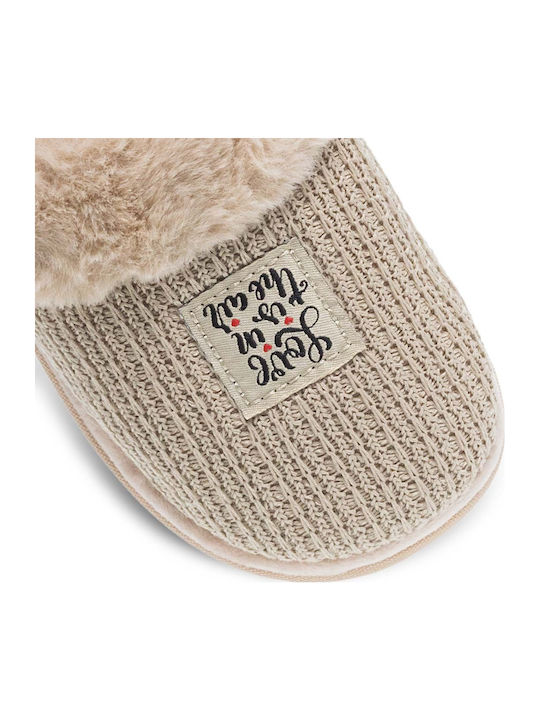 Winter Women's Slippers Beige
