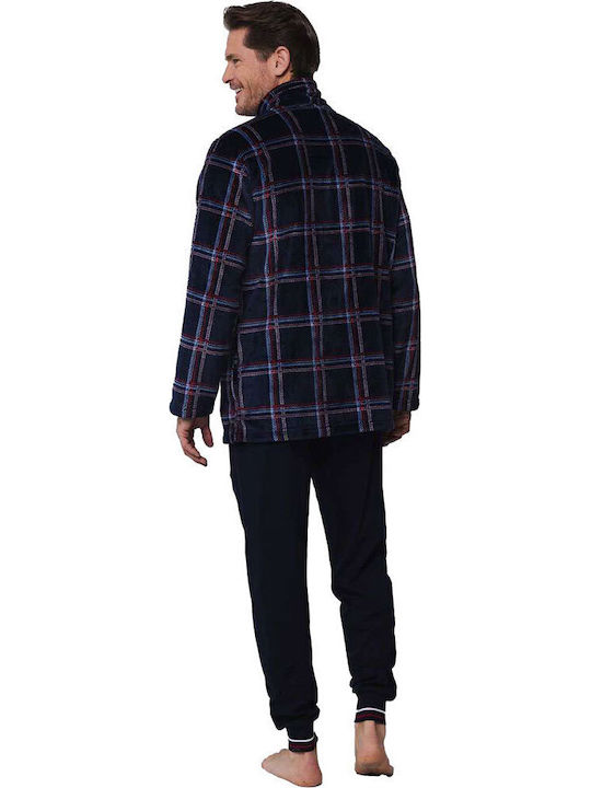 Pastunette Winter Herrenpyjama Robe Blau