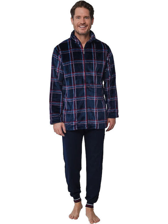 Pastunette Winter Herrenpyjama Robe Blau
