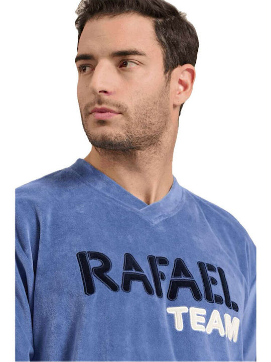Rafael Χειμερινή Ανδρική Πιτζάμα Βαμβακερή Μπλε