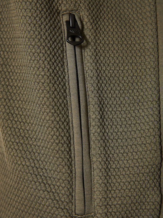 Men's Cardigan Hooded Khaki