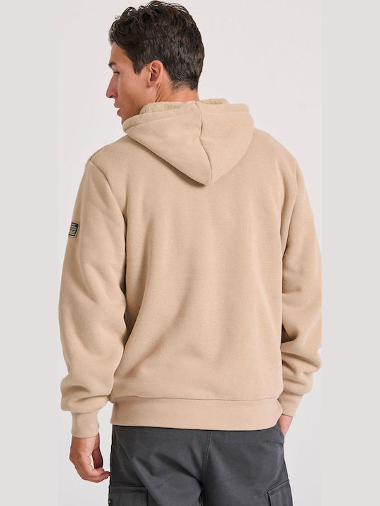 Sweatshirt with Hood Beige