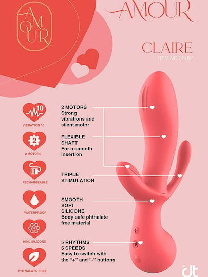 Dream Toys Amour Claire Δονητής Rabbit 22cm Ροζ