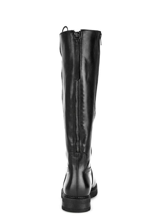 Leder Damenstiefel Schwarz