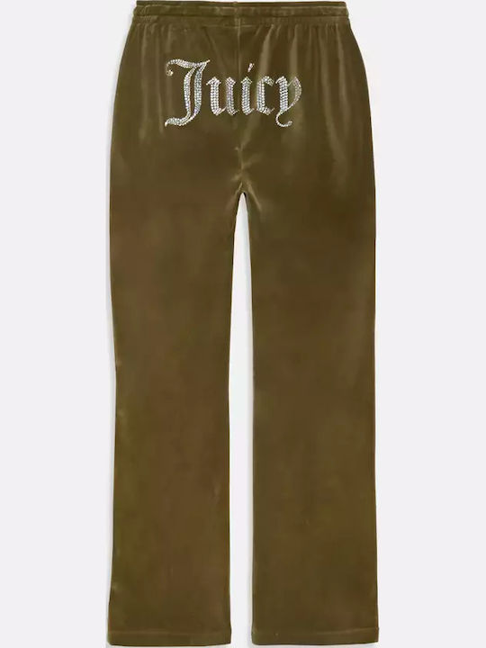 Diamante Tina Sweatpants Velvet Khaki
