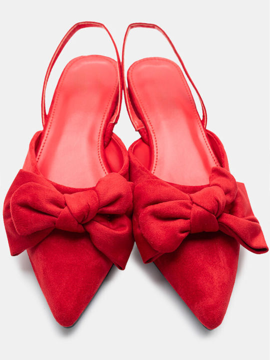 Luigi Synthetic Leather Pointy Ballerinas Red