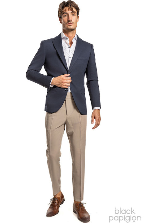 Men's Winter Suit Jacket Slim Fit Navy Blue