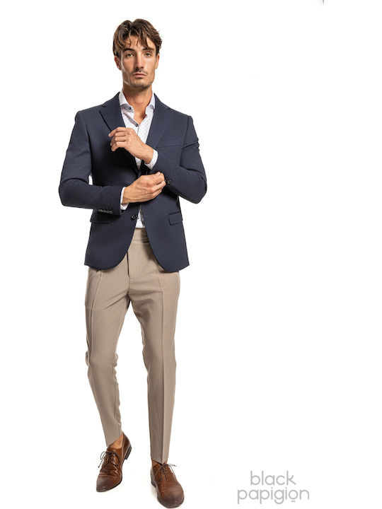 Men's Winter Suit Jacket Slim Fit Navy Blue