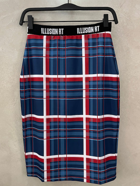 Midi Fustă Carou Tartan Blue