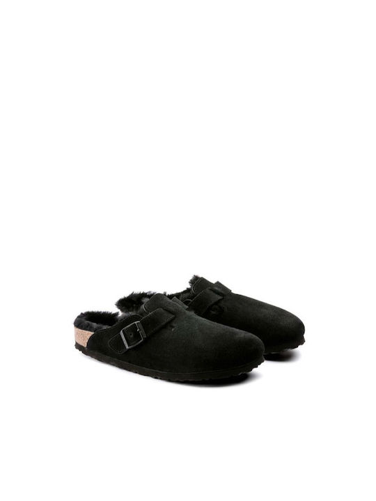 Birkenstock Boston Din piele Sabot Negre