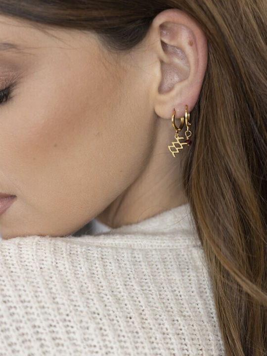 LifeLikes Zodiac Earrings Hoops Aquarius