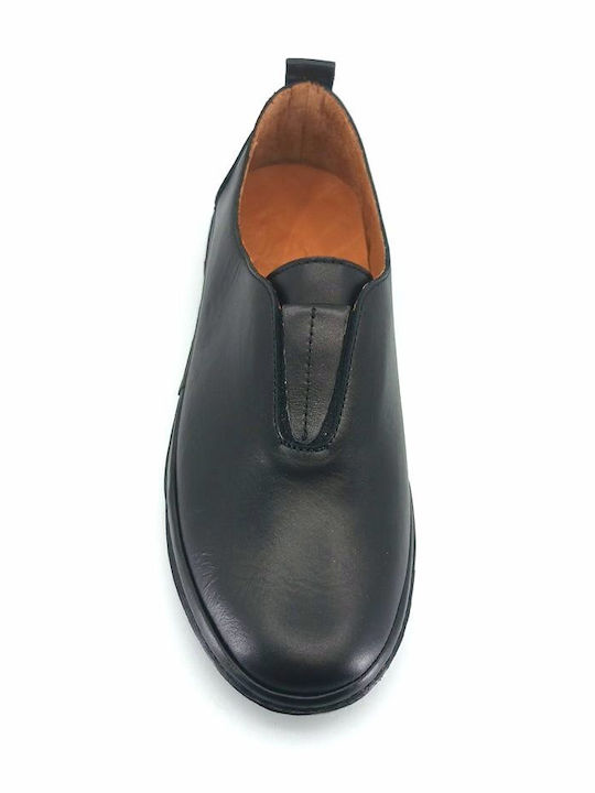 Damen Slip-On Leder Schwarze