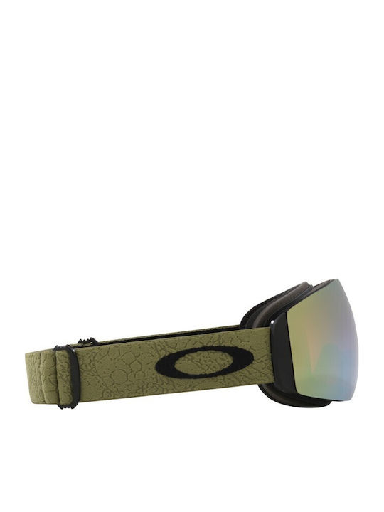 Oakley Flight Deck Ski- und Snowboardbrille Erwachsene Grüne mit Polarisiertes Objektiv in Grün Farbe