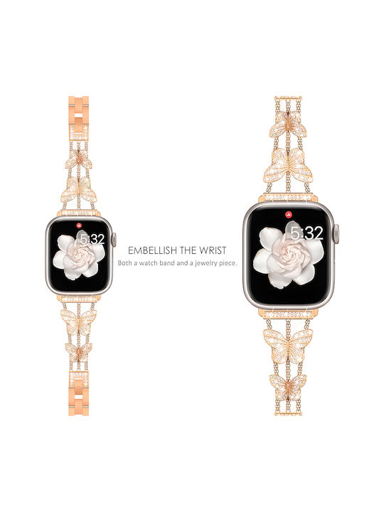 Leewello LW-379 Каишка Неръждаема стомана Розово злато (Apple Watch 44/45/46mm/Ultra 49mm)