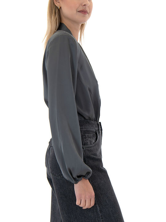 Long Sleeve Bodysuit Gray