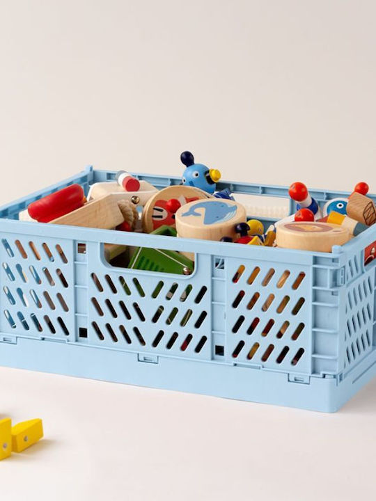 Kiokids Παιδικό Κουτί Αποθήκευσης Πτυσσόμενο από Πλαστικό Γαλάζιο 31x20x12cm