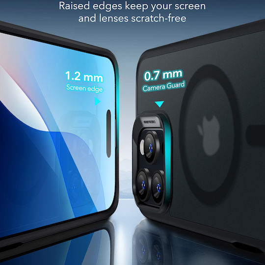 ESR Classic Hybrid Halolock Umschlag Rückseite Silikon / Kunststoff 0.7mm Schwarz (iPhone 17 Pro / iPhone 16 Pro)