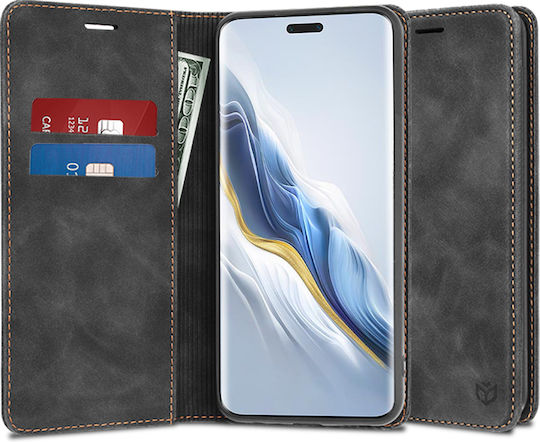 Techsuit Back Cover Σιλικόνης / Δερματίνης Μαύρο (Honor Magic6 Pro)