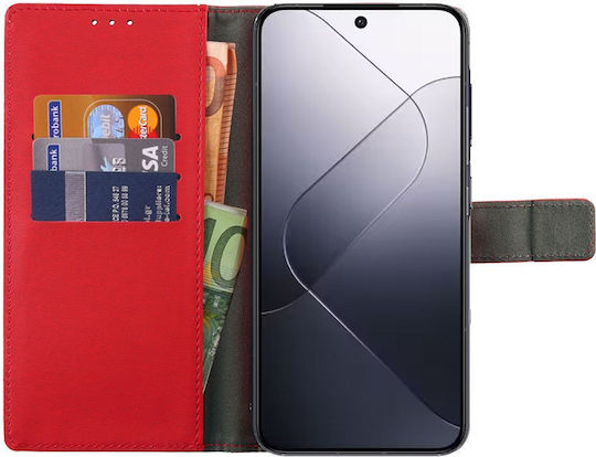 Volte-tel Θηκη Xiaomi 14 5g 6 36" Allure Magnet Book Stand Clip Red