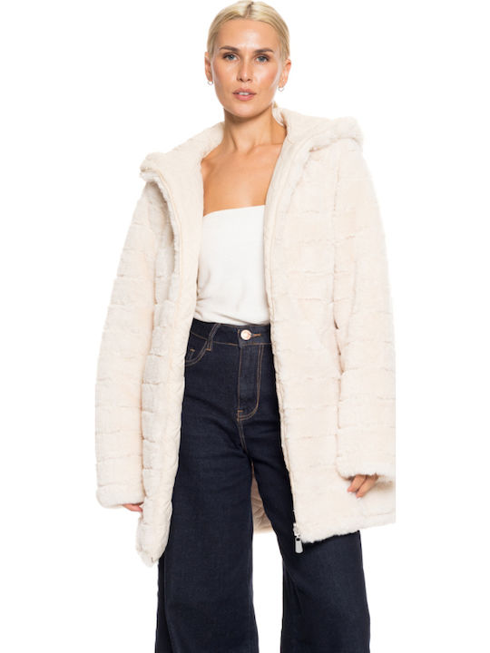Κοντή Γυναικεία Γούνα Off White