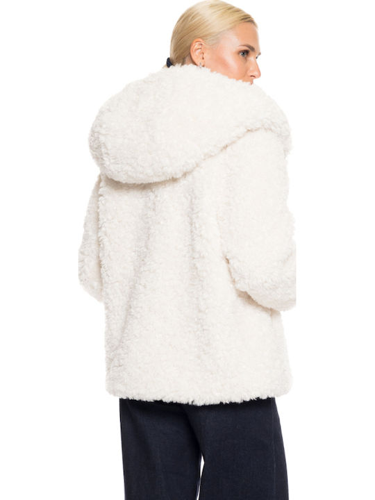 Women's Short Fur Off White