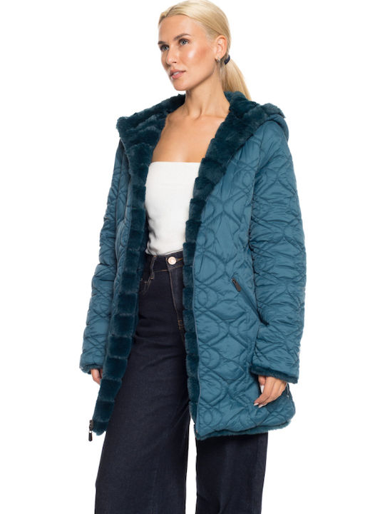 Women's Short Fur petrol