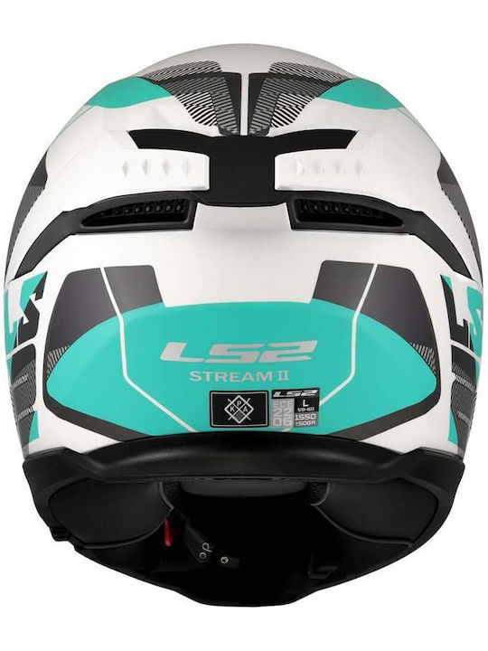 LS2 Stream Ii Road Cyan Light Grey Cască Moto Față întreagă ECE 22.06 1550gr cu Sunvisor