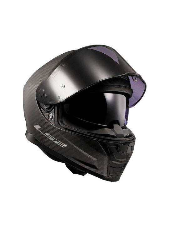 LS2 FF811 Vector II Matt Carbon Motorcycle Helmet Full Face ECE 22.06 1500gr with Pinlock and Sunvisor