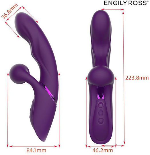 Engily Ross Δονητής Rabbit 22.2cm Μωβ