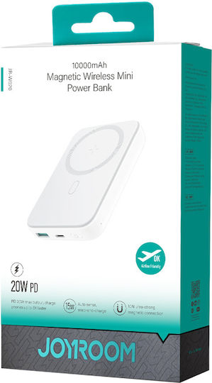 Joyroom JR-W020 MagSafe Power Bank 10000mAh 20W με Θύρα USB-A και Θύρα USB-C Power Delivery Λευκό