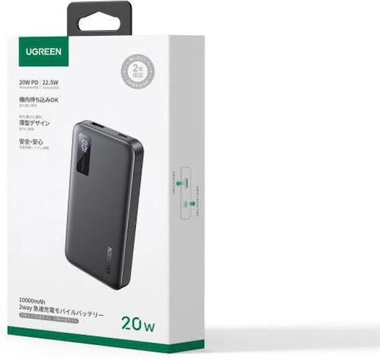 Ugreen PB311 Power Bank 10000mAh 20W Power Delivery / Quick Charge 3.0 Μαύρο