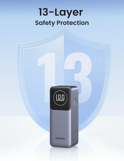 Ugreen PB724 Power Bank 12000mAh 100W with USB-A Port and USB-C Port Power Delivery / Quick Charge 3.0 Gray