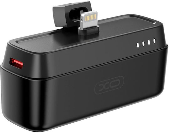 XO PR244 Lightning Power Bank 5000mAh 20W cu Port USB-C Quick Charge 2.0 / Quick Charge 3.0 Negru