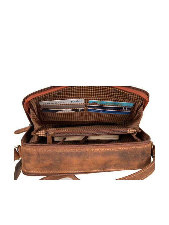 Piele Geantă pentru bărbați De umăr / tip crossbody Maro