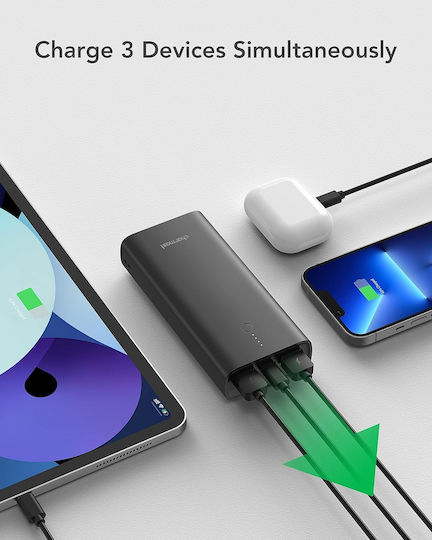 Charmast C1146L Power Bank 10000mAh 20W με 2 Θύρες USB-A και Θύρα USB-C Μαύρο
