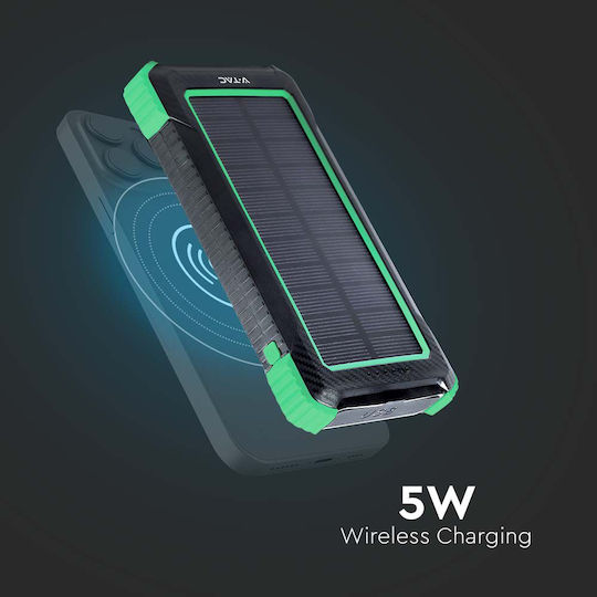 V-TAC Solar Power Bank 10000mAh 10W cu Port USB-A Negru