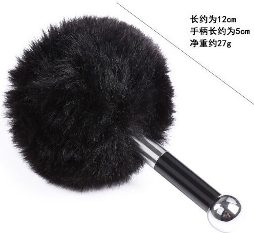 Naughty Toys Black Faux Fur With Acrylic Metal Wand