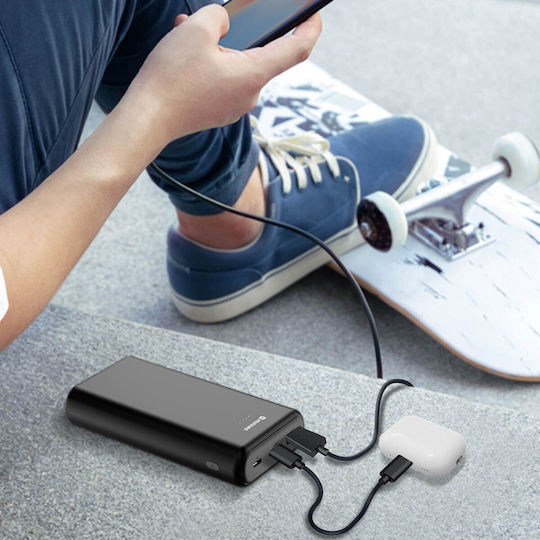 Swissten Power Bank 20000mAh with USB-A Port and 2 USB-C Ports Black