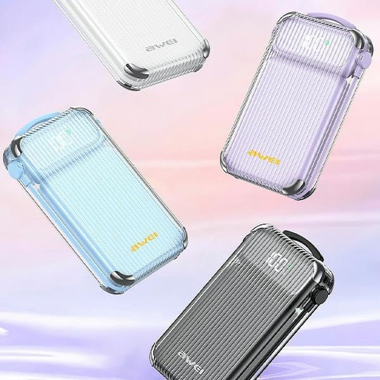 Awei P89K Power Bank 10000mAh 22.5W με Θύρα USB-A και Θύρα USB-C Μαύρο