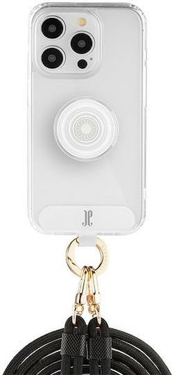 Just Elegance Popgrip Back Cover Silicone / Plastic with Strap Transparent (iPhone 15 Pro Max)