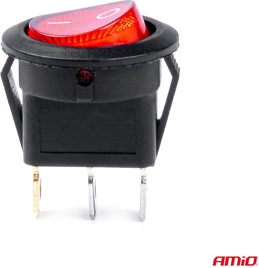 AMiO Car On/Off Switch 12V-24V Universal Red