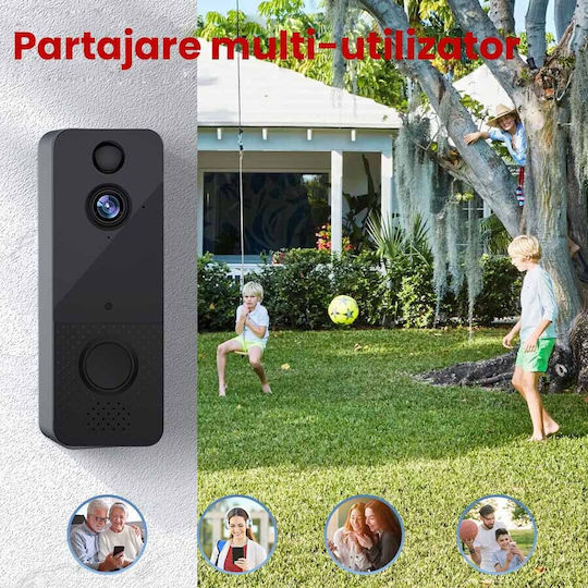 Smart Video Türsprechanlage Smarthome Rohs Kabelloser Ir Sensor Nachtsicht Gegensprechanlage Smart App Schwarz