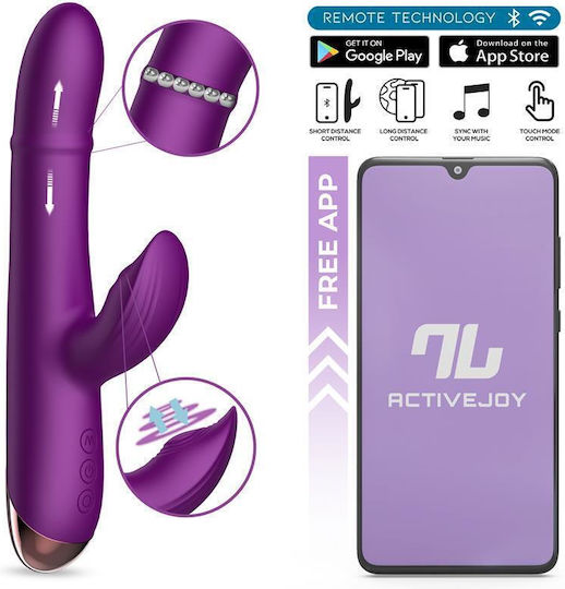 IntoYou Sendel Vibe Up Down Internal Beads Ring Pulsation Rabbit Vibrator with Remote Control 22cm Purple