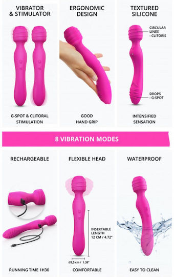 Love to Love Vibrator Masaj 21.5cm Roz