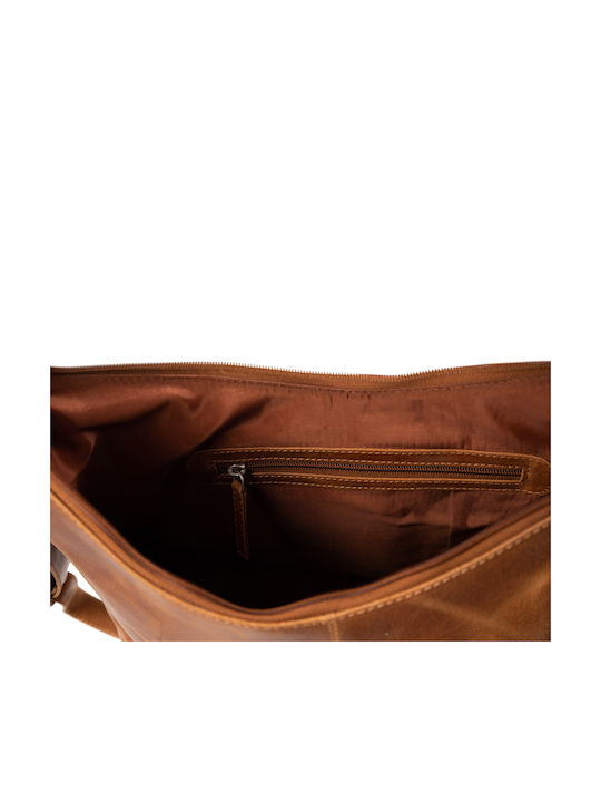 Leder Damentasche Schultertasche Tabac Braun