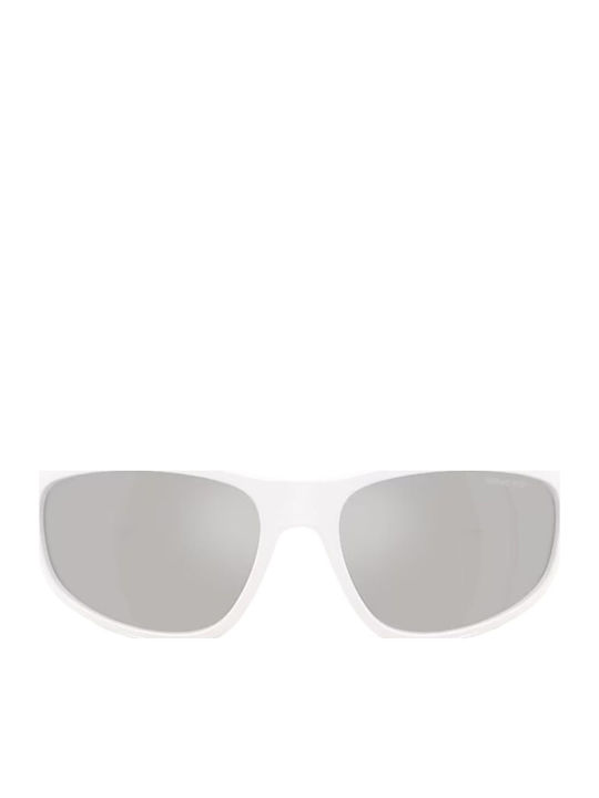 Arnette Ochelari De Soare Pentru Bărbați Cu Ramă Albă Din Plastic Și Lentile Gri Oglindă