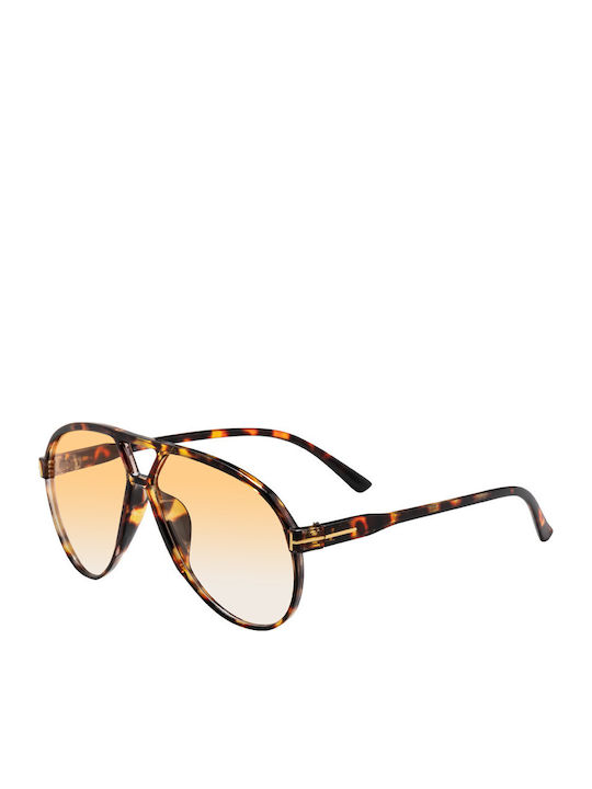Unisex Sunglasses with Brown Tartaruga Plastic Frame and Brown Gradient Lens SP-2736