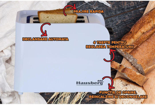 Hausberg Φρυγανιέρα 2 Θέσεων 750W Λευκή