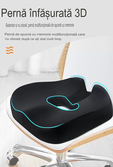 Pernă Ortopedică din Spumă cu Memorie 4D Qfc-060b Arvada Ergosupport Formă V Dimensiuni 43x45x13.5x7cm Husă Detasabilă Respirabilă Design Ergonomic Îmbunătățit Husă din Flanel